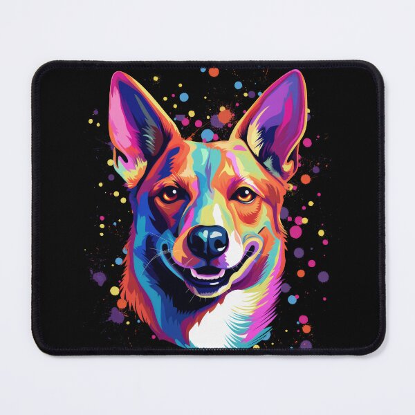 Item preview, colorful Basenji dog dog head designed and sold by WallyPink.
