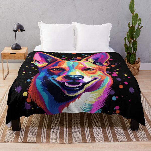 Item preview, colorful Basenji dog dog head designed and sold by WallyPink.