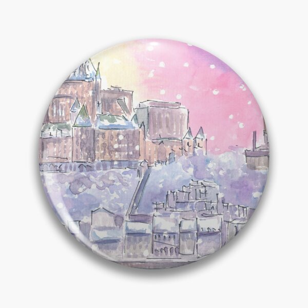 Item preview, Quebec Canada Nightly Winter Scene with Castle and St Lawrence River designed and sold by artshop77.