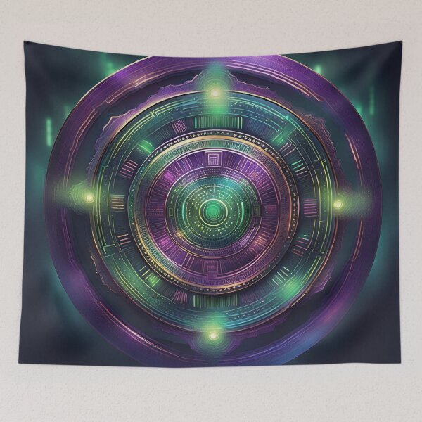 Item preview, Futuristic Circuit Mandala Design designed and sold by SpiritualManda.