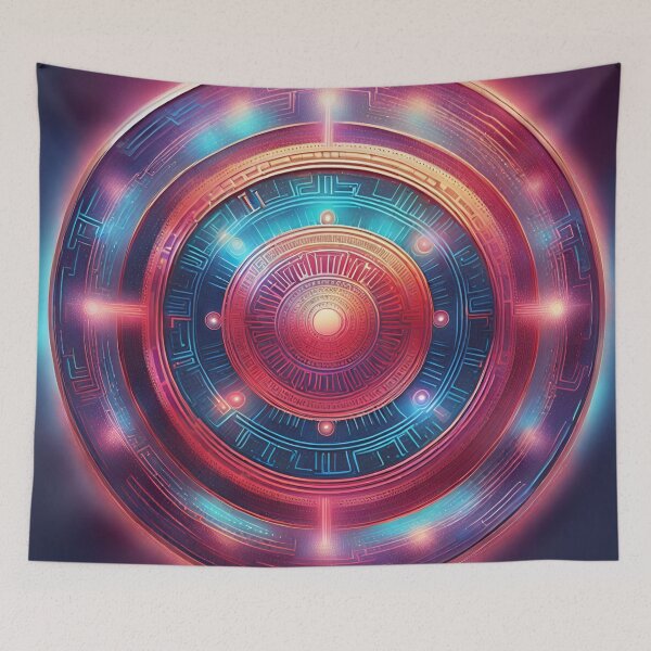 Item preview, Futuristic Cyberpunk Circuit Mandala designed and sold by SpiritualManda.