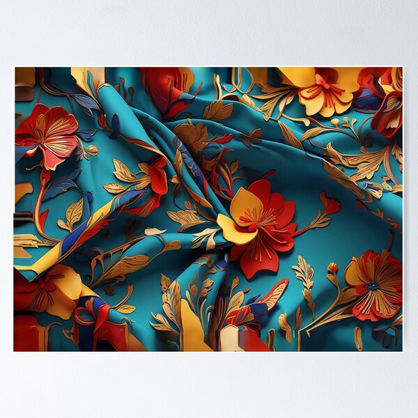 Item preview, Espirales florales: un tapiz de sueños textiles en colores vivos designed and sold by ArtComixHaven.