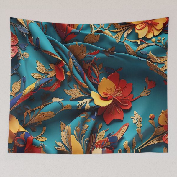 Item preview, Floral Whorls: A Tapestry of Textile Dreams in Vivid Colors designed and sold by ArtComixHaven.