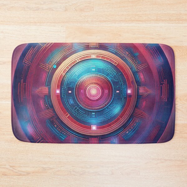 Item preview, Futuristic Cyberpunk Circuit Mandala designed and sold by SpiritualManda.
