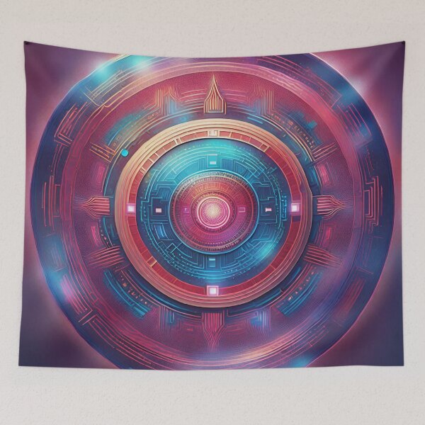 Item preview, Futuristic Cyberpunk Circuit Mandala designed and sold by SpiritualManda.