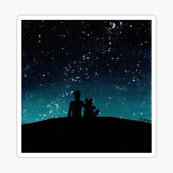 Person & Dog Stargazing Sticker