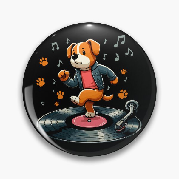 Item preview, Dog Playing with Vinyl : DJ Paw designed and sold by ArtfulNook.