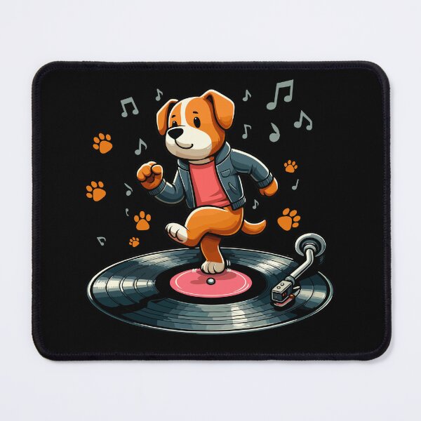 Item preview, Dog Playing with Vinyl : DJ Paw designed and sold by ArtfulNook.