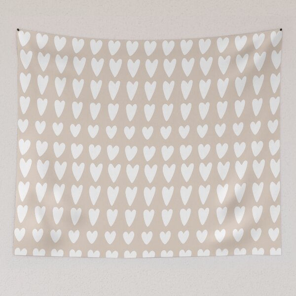 Item preview, CUTE BOHO HEART PATTERN BEIGE NEUTRAL designed and sold by blomastudios.