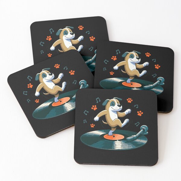 Item preview, Dog Playing with Vinyl : DJ Paw designed and sold by ArtfulNook.
