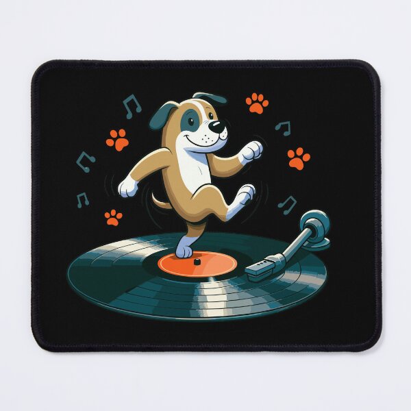 Item preview, Dog Playing with Vinyl : DJ Paw designed and sold by ArtfulNook.