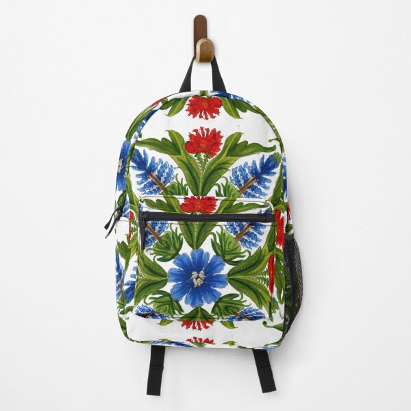 Item preview, Nigella, cornflower, and poppy, folk pattern, kaleidoscope. designed and sold by Ewa Stęplewska.