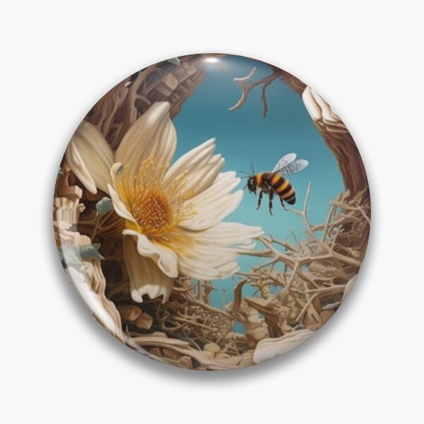 Item preview, 3D Art Bee Hole Nature Floral designed and sold by MINOSDESIGN.