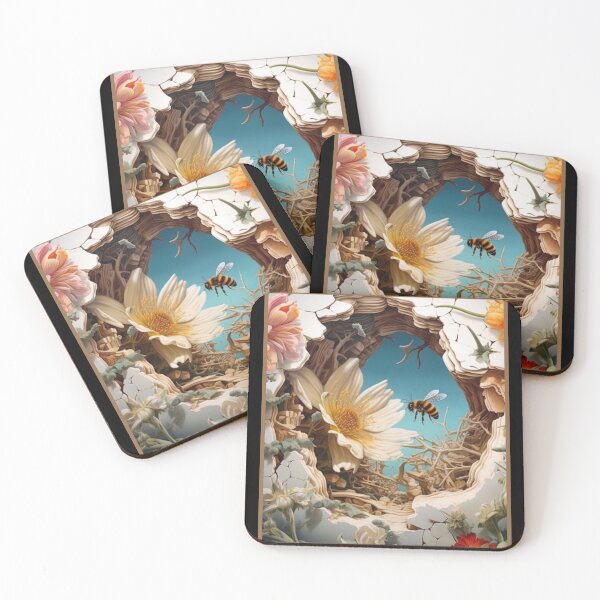 Item preview, 3D Art Bee Hole Nature Floral designed and sold by MINOSDESIGN.