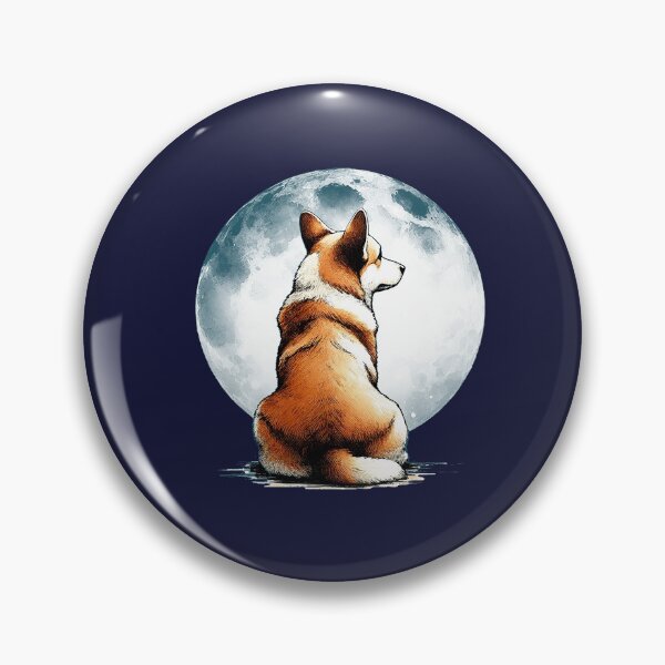 Item preview, Corgi lovers, corgi sit under fullmoon, animals lovers, dogs lovers, corgi mom, corgi dad designed and sold by Collagedream.
