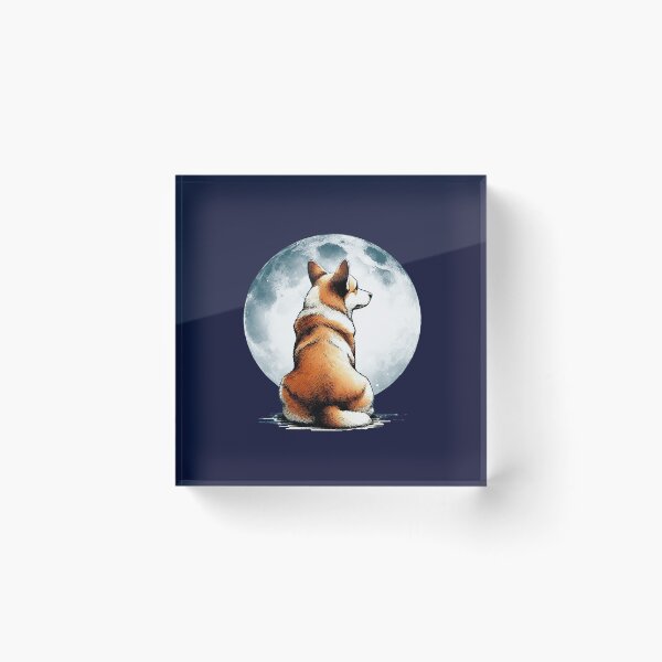 Item preview, Corgi lovers, corgi sit under fullmoon, animals lovers, dogs lovers, corgi mom, corgi dad designed and sold by Collagedream.