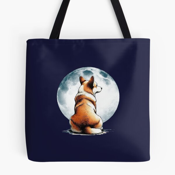 Item preview, Corgi lovers, corgi sit under fullmoon, animals lovers, dogs lovers, corgi mom, corgi dad designed and sold by Collagedream.