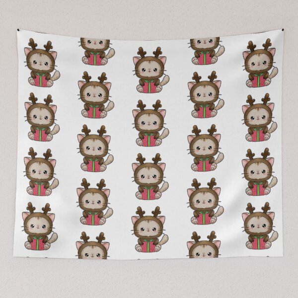 Item preview, rudolph christmas kitty kiatto designed and sold by Drawersofdraw.