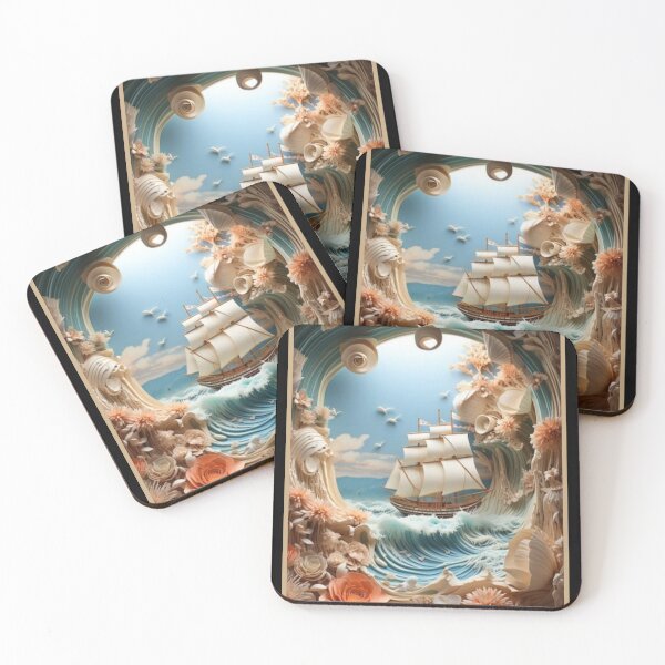 Item preview, 3D Art Boat Ocean Storm designed and sold by MINOSDESIGN.