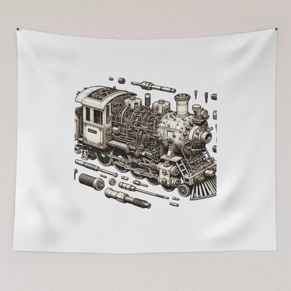 Item preview, "Mechanical Marvels: The Art of Model Train Engineering" designed and sold by APARTAI EU.