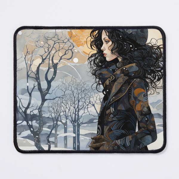 Item preview, Winter landscape. Girl in winter hat designed and sold by Ekalininart.