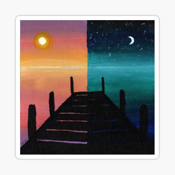 Pier by Day & Night Sticker