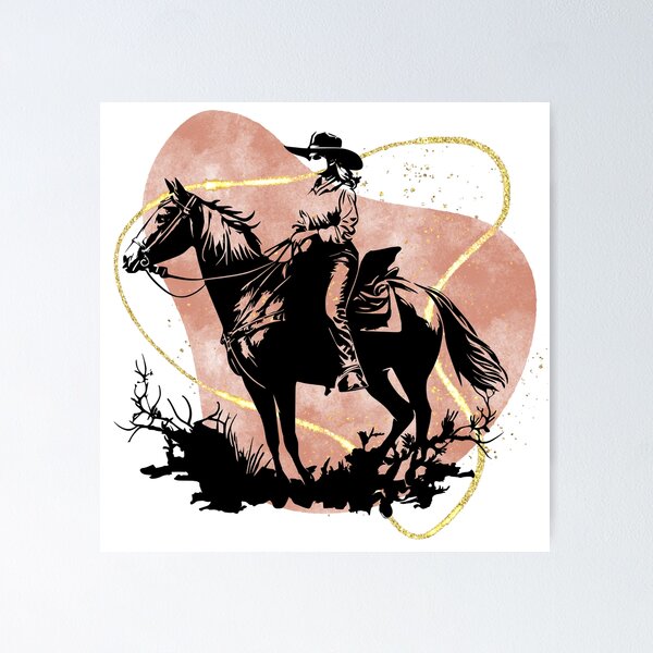 Artikelvorschau, Cowgirl auf Pfirsich und Glitzer entworfen und verkauft von jmggraphics.