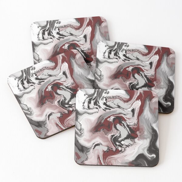 Item preview, Modern elegant abstract art in gray red and black designed and sold by Susanna Schorr.