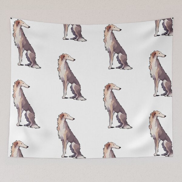 Item preview, Sitting Borzoi dog - Pixel art designed and sold by octoboobs.