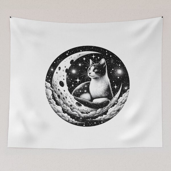 Item preview, Moon Cat and space designed and sold by Big Catsby.