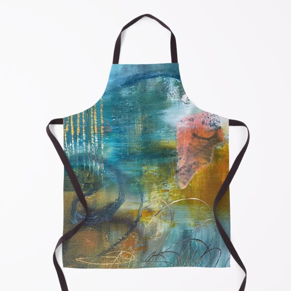 Item preview, Opposites Attract blue orange abstract painting designed and sold by michelle vandyk.