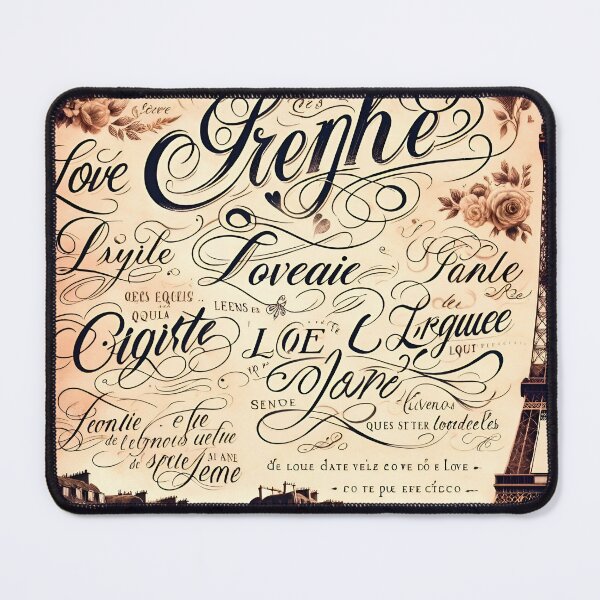 Item preview, "Romantic Whispers: French Love Quotes in Vintage Elegance" designed and sold by APARTAI EU.