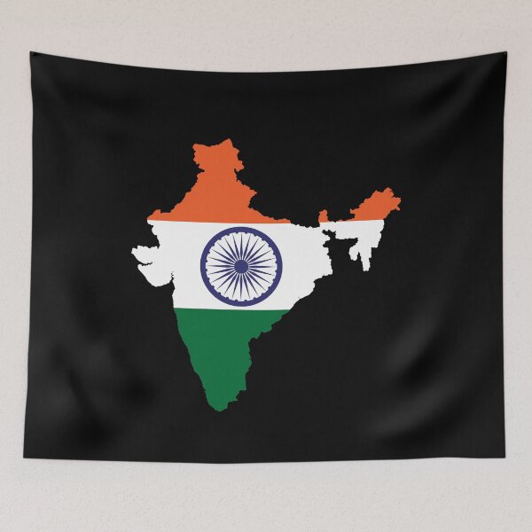 Item preview, Flag Map of India designed and sold by feether-store.