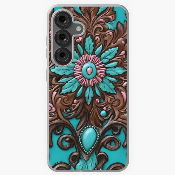 Item preview, Boho Cowboy Cowgirl Western Country Pink Turquoise Brown designed and sold by LEILA ART SPACE.