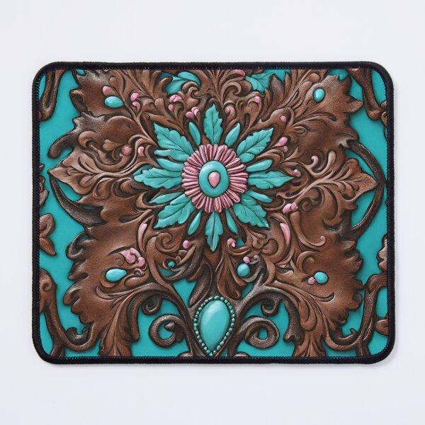 Item preview, Boho Cowboy Cowgirl Western Country Pink Turquoise Brown designed and sold by LEILA ART SPACE.