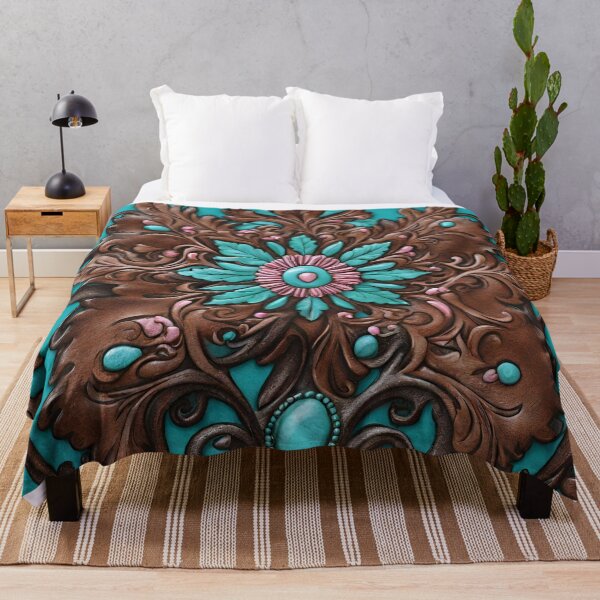 Item preview, Boho Cowboy Cowgirl Western Country Pink Turquoise Brown designed and sold by LEILA ART SPACE.