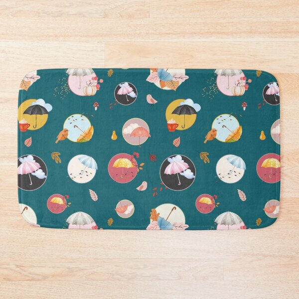 Item preview, Autumn, umbrellas, birds, clouds and windy days - Dark Green designed and sold by AinigrivDoll.