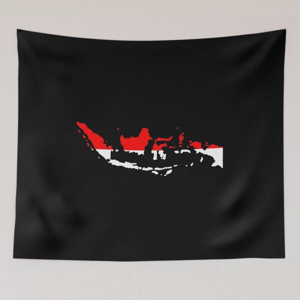 Item preview, Flag Map of Indonesia designed and sold by feether-store.