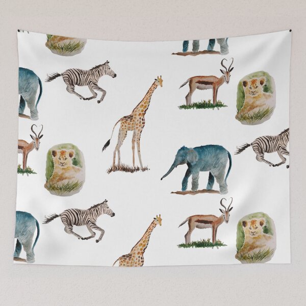 Item preview, African Safari Sticker Pack Elephant Giraffe Antelope Zebra Lion  designed and sold by julyperson.