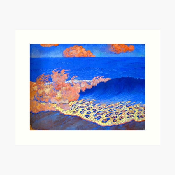 Item preview, Georges Lacombe - Blue Seascape, Wave Effect designed and sold by ArtExpression.