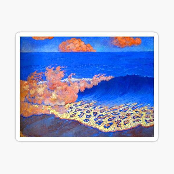 Item preview, Georges Lacombe - Blue Seascape, Wave Effect designed and sold by ArtExpression.