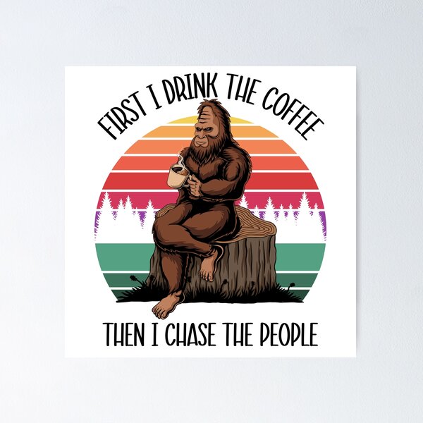 Artikel-Vorschau von Bigfoot trinkt Kaffee, designt und verkauft von DesignsByRBK.