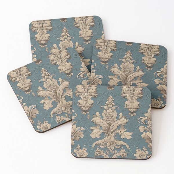 Item preview, Blue Brown Damask designed and sold by artbyterriwatts.