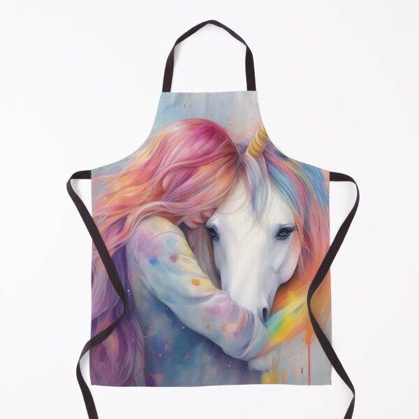 Item preview, A Girl and Her Unicorn on Splash Paint Background designed and sold by Wolfheartart.