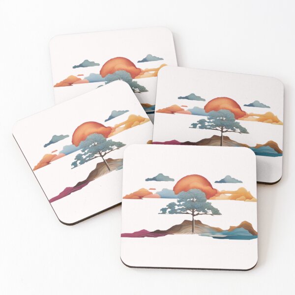 Item preview, Sunset Behind of Clouds and Heights and Tree, Colorful designed and sold by TheGaliga.