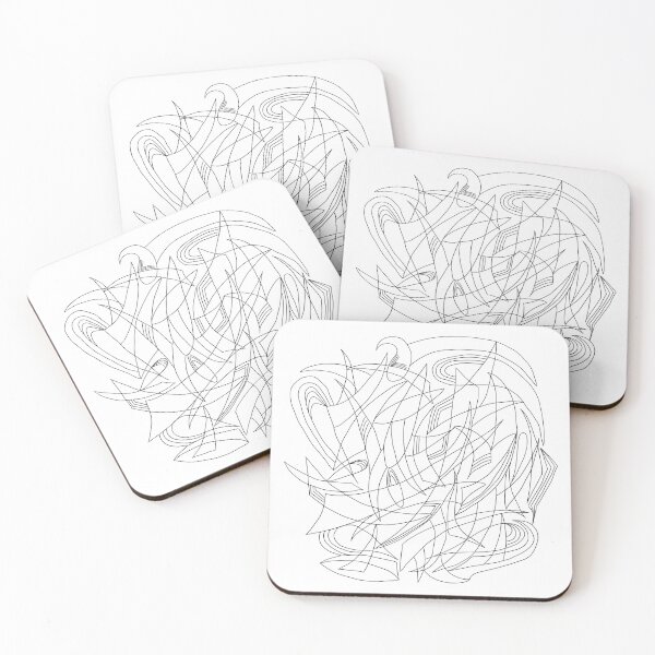 Item preview, Overlapping Shapes, Fine Liner Drawing, Black on White designed and sold by velvetearth.