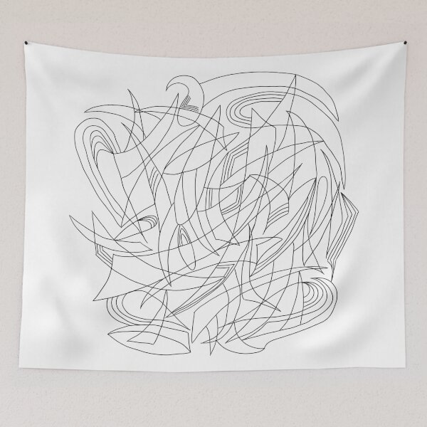 Item preview, Overlapping Shapes, Fine Liner Drawing, Black on White designed and sold by velvetearth.