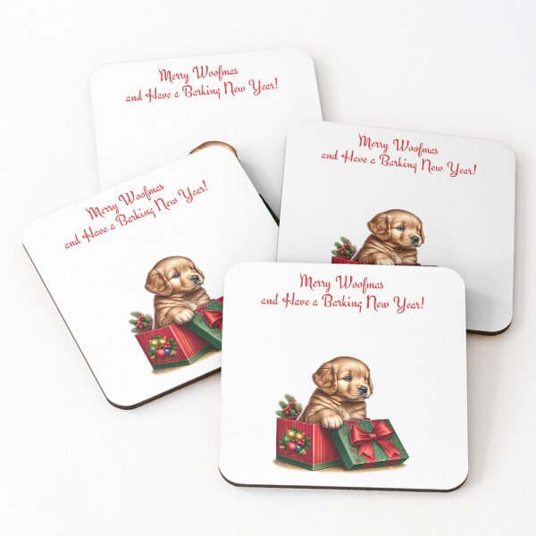Item preview, Funny Golden Retriever Puppy For Dog Lovers | Merry Woofmas and have a Barking New Year!  designed and sold by TheMostLikely.