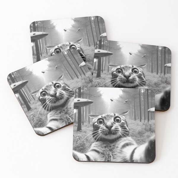 Item preview, Funny Cat Selfie With Ufos Comical Cats designed and sold by ZACK ART.