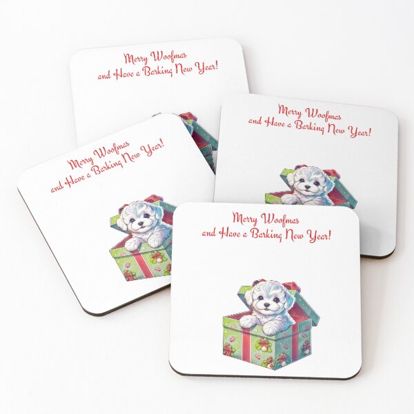 Item preview, Funny Bichon Frise Puppy  For Dog Lovers | Merry Woofmas and have a Barking New Year ! designed and sold by TheMostLikely.